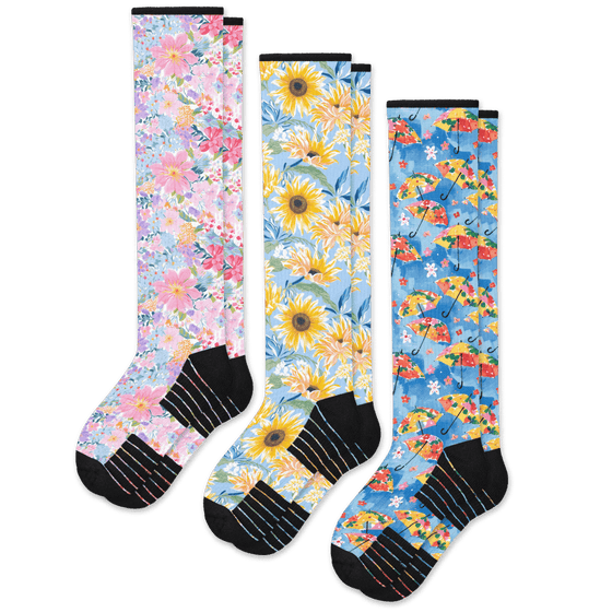 Viasox Bloom Compression Socks 3-Pack Bundle front view