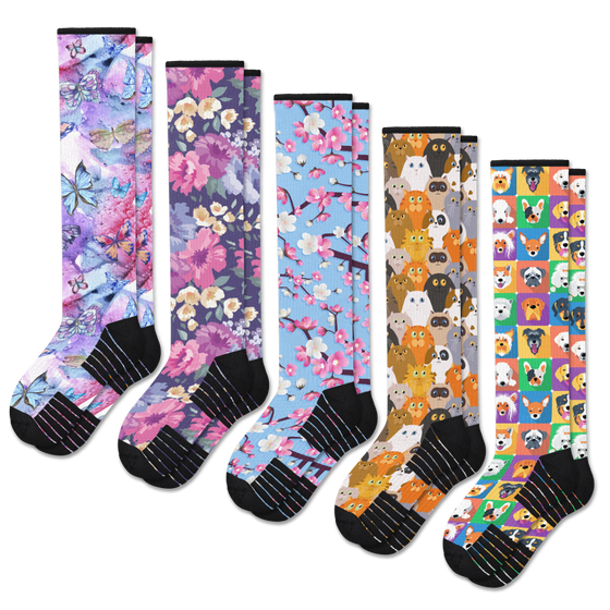 Viasox Pet Garden Compression Socks Bundle 5-Pack front view