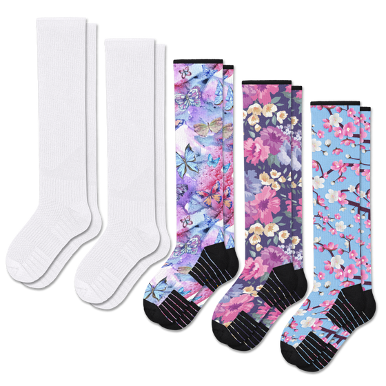 Viasox Blooming Brights Compression Socks Bundle 5-Pack front view