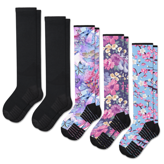 Viasox Dark & Delicate Compression Socks Bundle 5-Pack front view