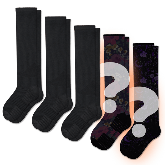 Viasox Black & Mystery EasyStretch™ Socks Bundle 5-Pack front view