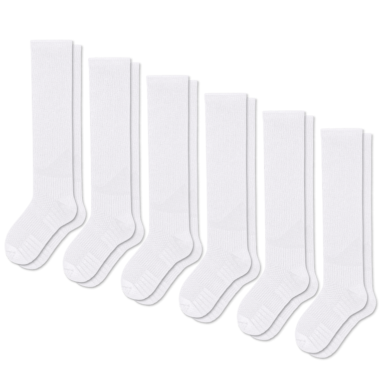 White Compression Socks Bundle 6-Pack