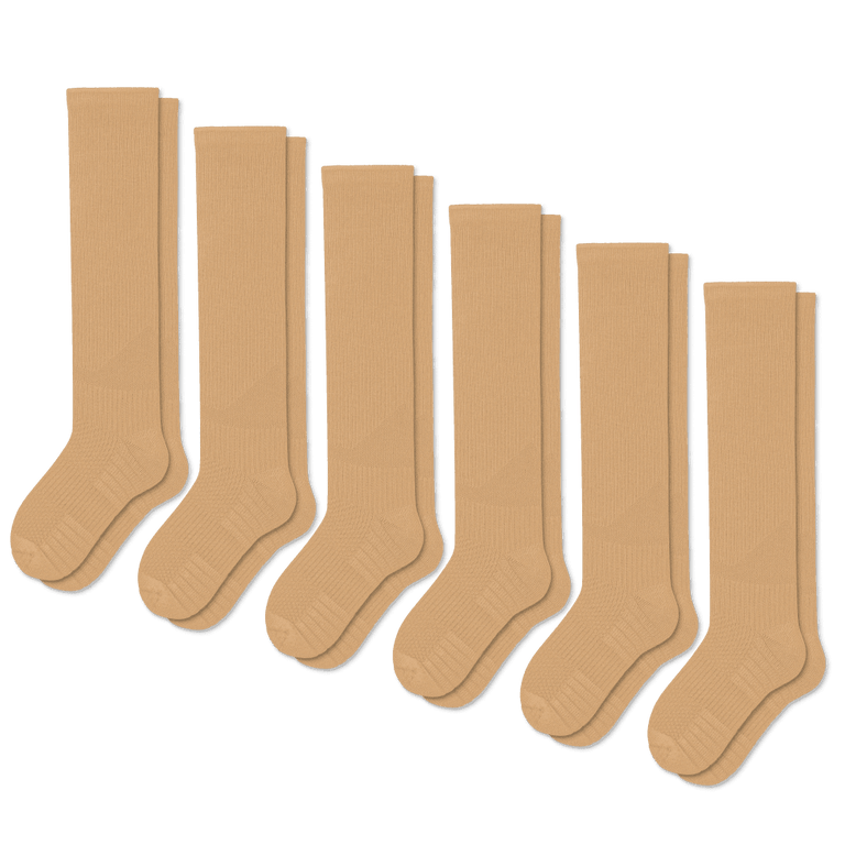 Tan Compression Socks Bundle 6-Pack