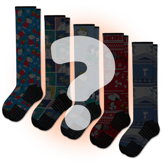 Viasox Peanuts Mystery Compression Socks Bundle 5-Pack front view