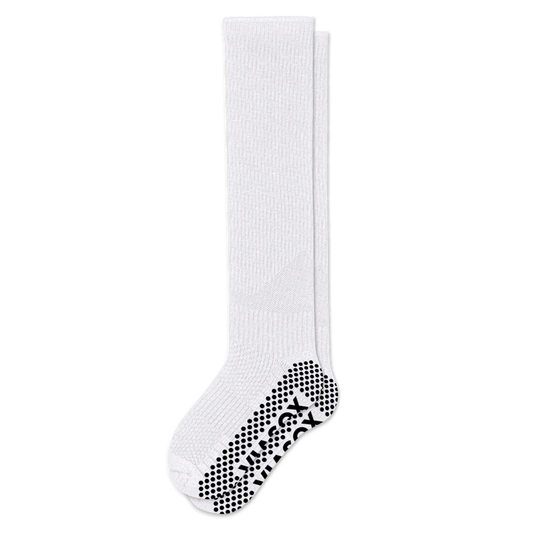 White Compression Gripper Socks