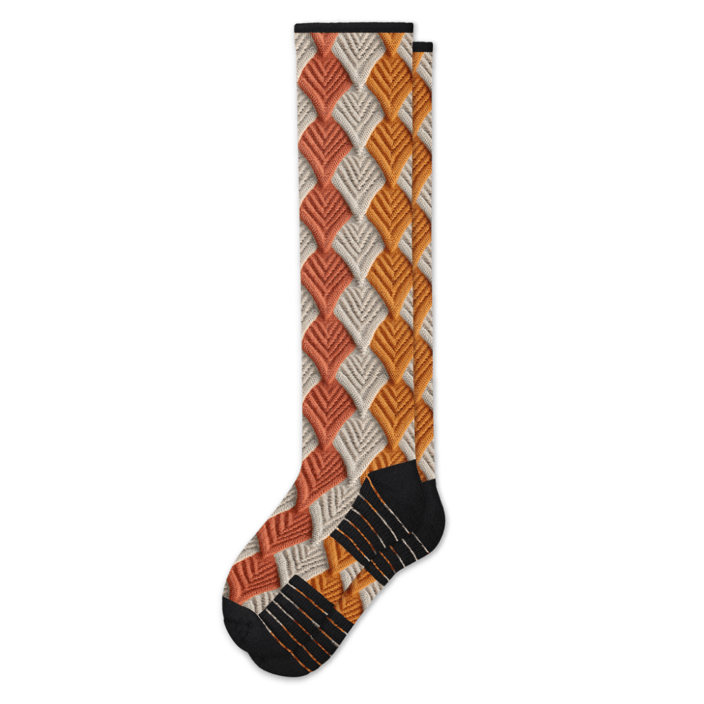 Crochet Leaves Compression Socks
