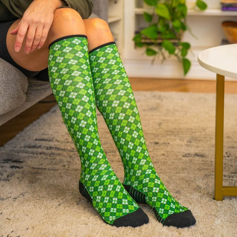 Irish Argyle Compression Socks