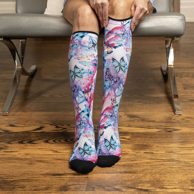 Viasox Butterfly Compression Socks detail close-up