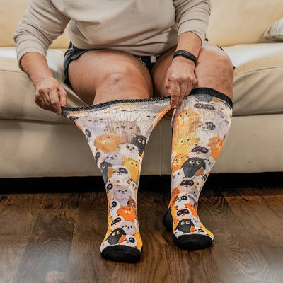 Viasox Cats EasyStretch™ Socks pair displayed