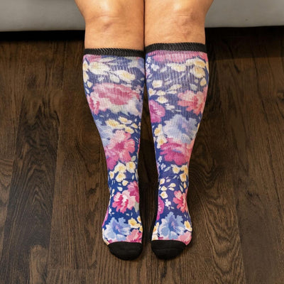 Viasox Floral EasyStretch™ Socks pair displayed