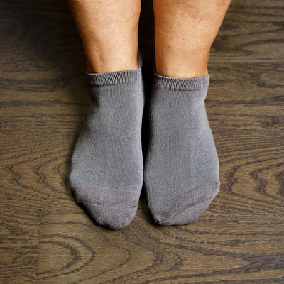 Viasox Gray Ankle Socks pair displayed