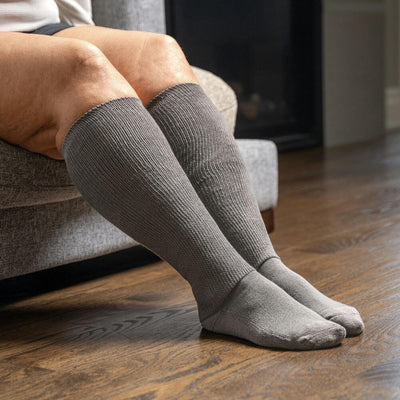 Viasox Gray EasyStretch™ Socks pair displayed