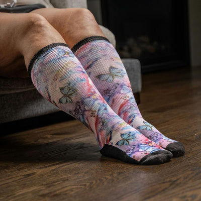 Viasox Butterfly EasyStretch™ Socks pair displayed