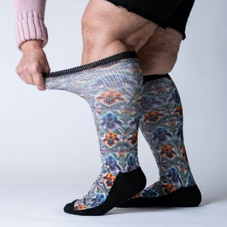 Floral Tiles EasyStretch™ Socks