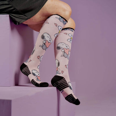 Viasox Snoopy Love Compression Socks stretched display