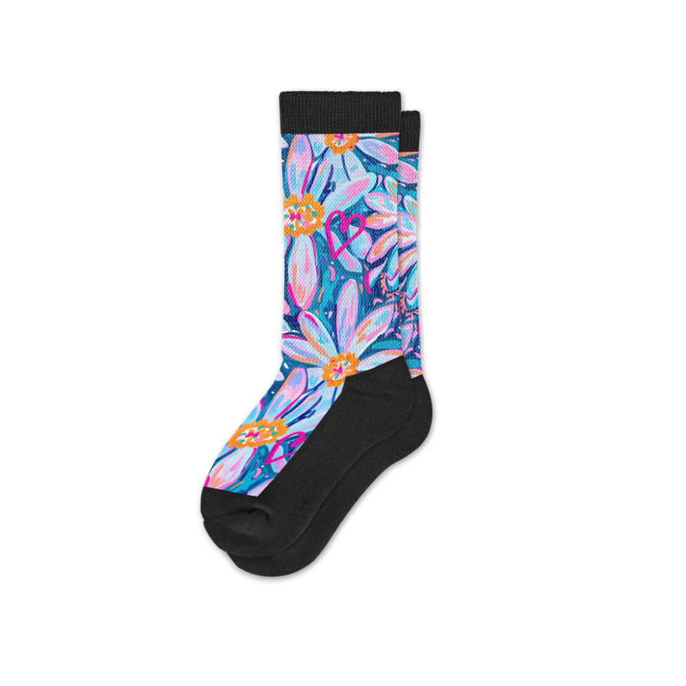 Viasox Daisy Blue EasyStretch Socks side view