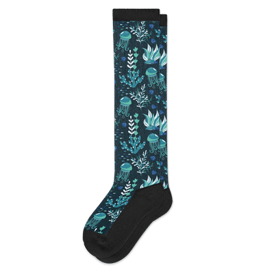 Viasox Jellyfish Blues EasyStretch™ Socks Flat View