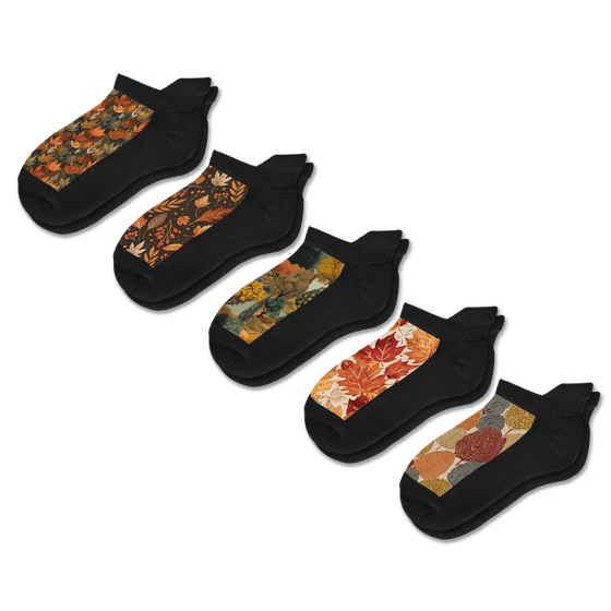 Viasox Fall Foliage Ankle Socks 5-Pack Bundle