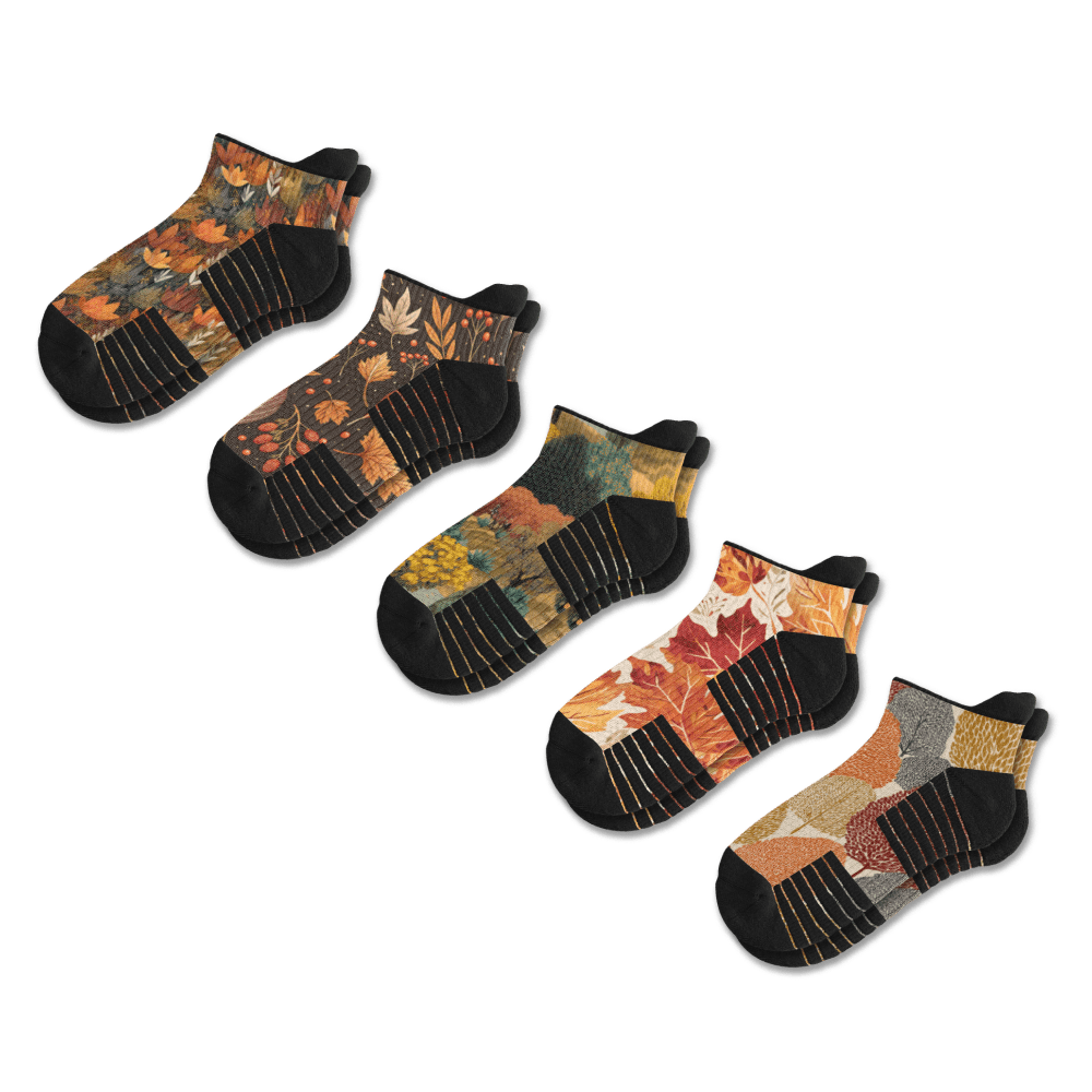 Viasox Fall Foliage Ankle Compression Socks 5-Pack Bundle