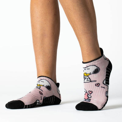 Viasox Snoopy Love Ankle Compression Socks stretched display