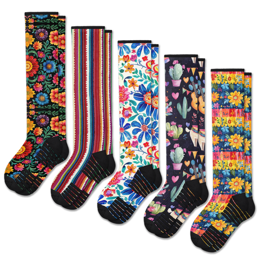 Fiesta Compression Socks 5-Pack Bundle