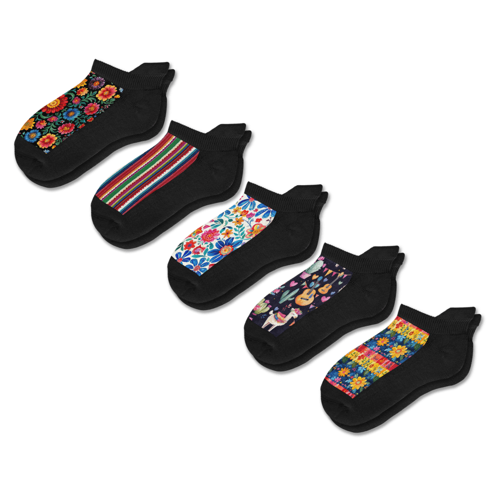 Viasox Fiesta Ankle Socks 5-Pack Bundle front view