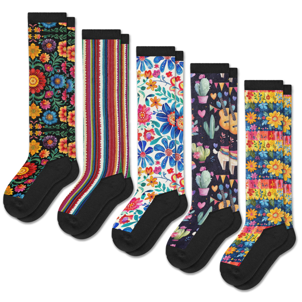 Viasox Fiesta EasyStretch™ Socks 5-Pack Bundle front view