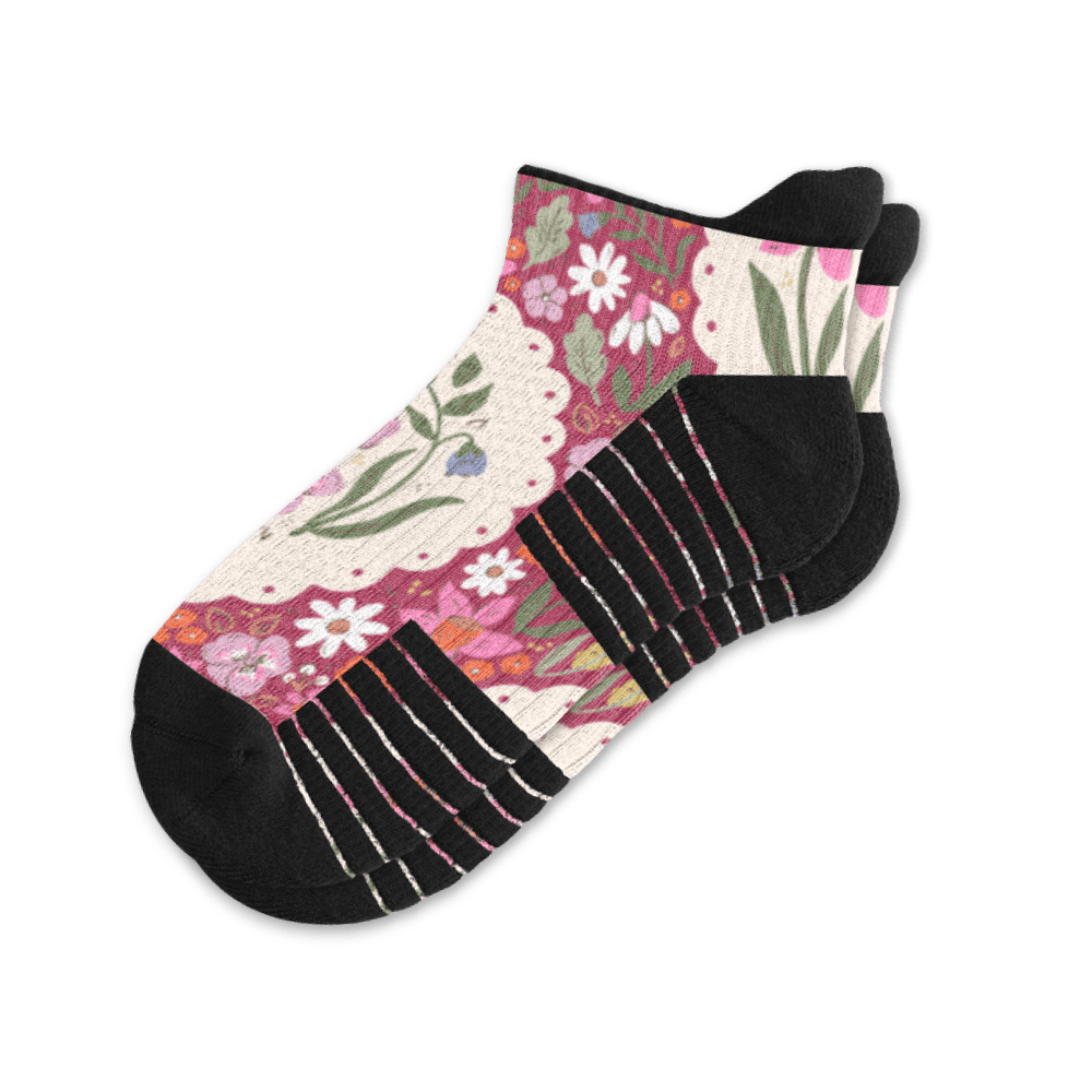 Viasox First Blooms Ankle Compression Socks front view