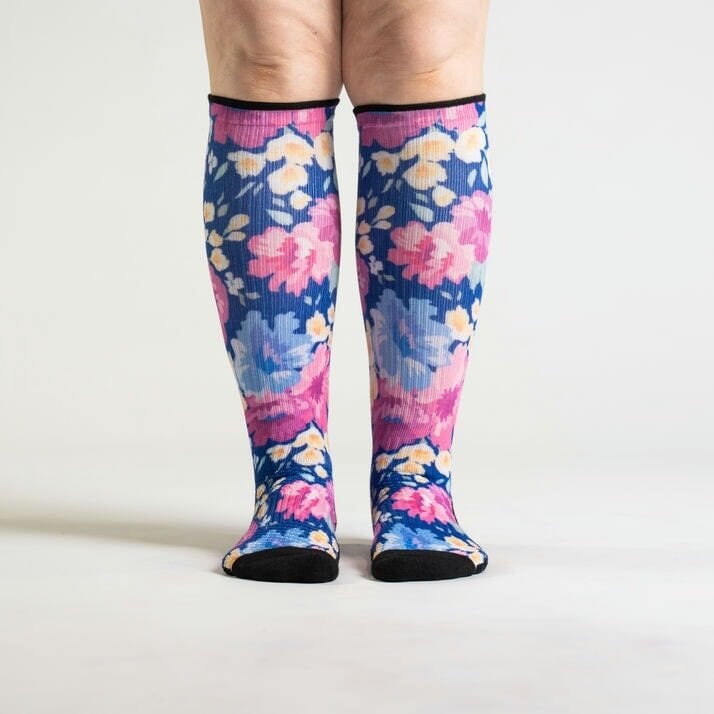 Floral compression socks