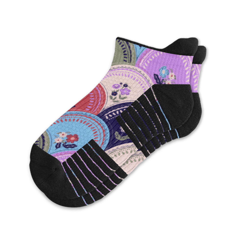 Viasox Flower Plates Ankle Compression Socks front view
