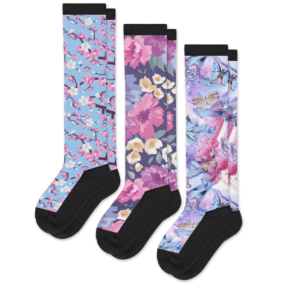 Viasox Flower Power EasyStretch™ Socks Bundle 3-Pack front view