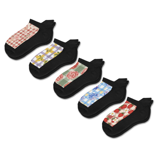Gingham Garden Ankle Socks 5-Pack Bundle