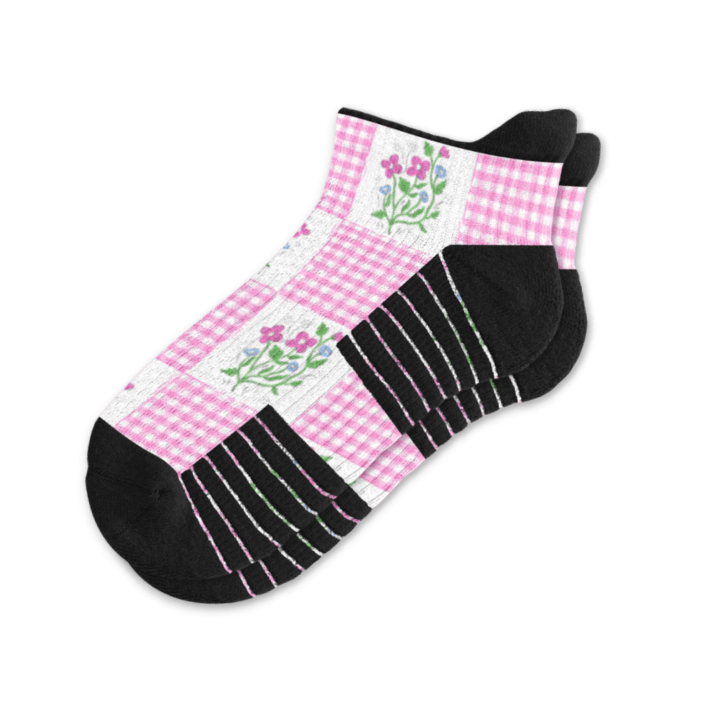 Viasox Grandma's Quilt Ankle Compression Socks front view