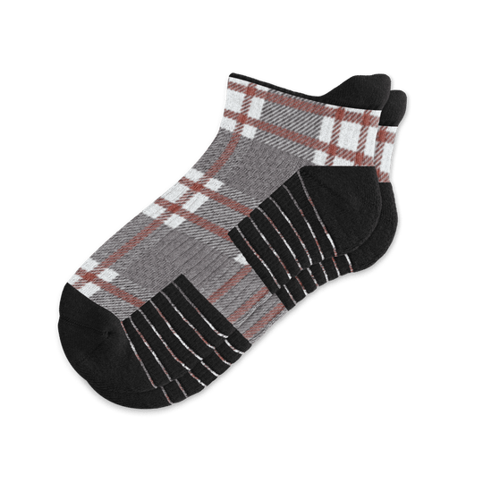 Grey Tartan Ankle Compression Socks