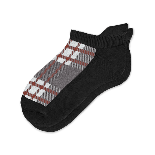 Grey Tartan Ankle Socks