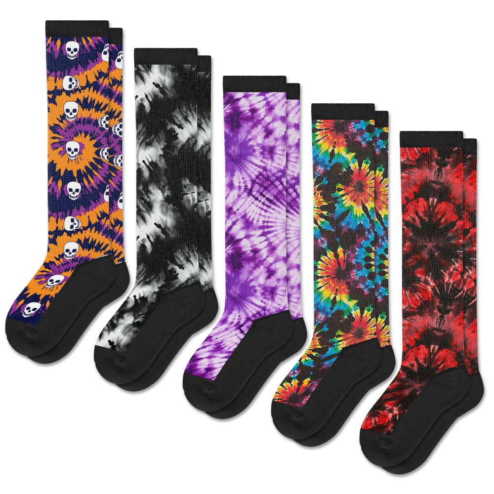 Viasox Tie Dye EasyStretch™ Socks 5-Pack Bundle