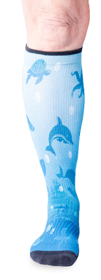Deep sea pattern non-binding sock