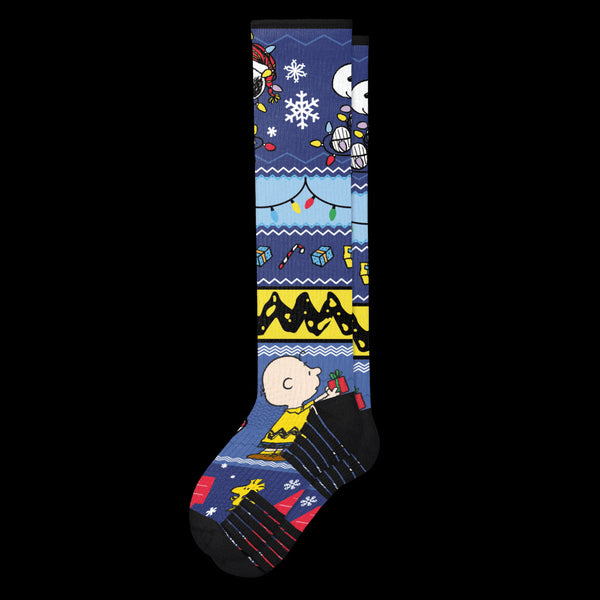 Festive Fun Compression Socks Flat View