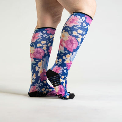 Viasox Floral Compression Socks stretched display