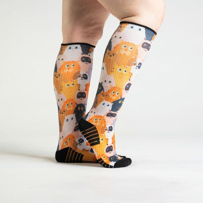 Viasox Cats Compression Socks stretched display