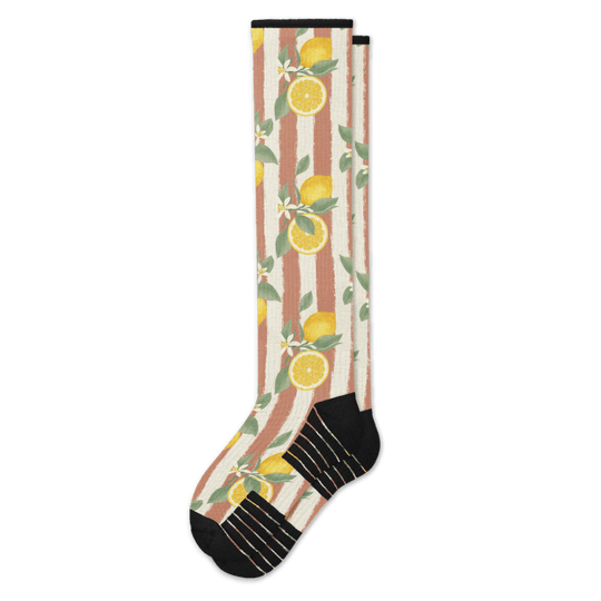 Lemon Stripes Compression Socks