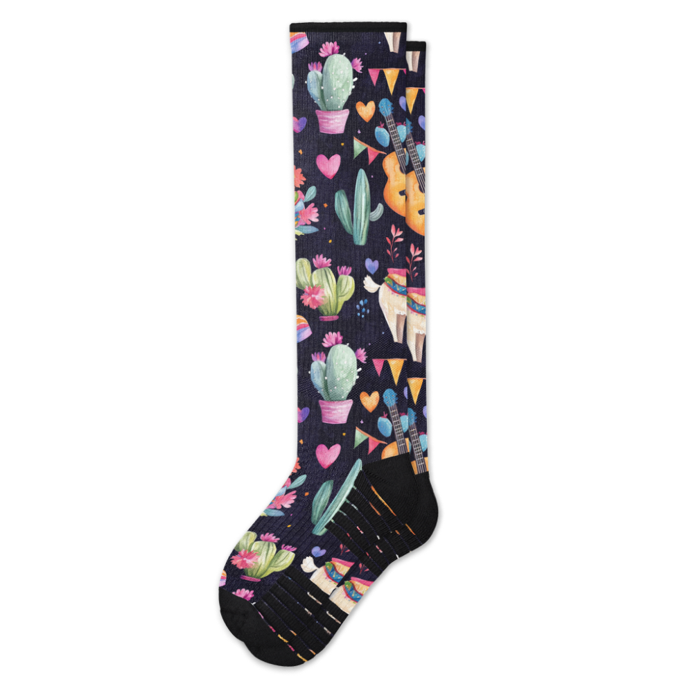 Viasox Llama Love Compression Socks front view