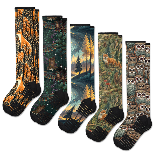 Whispering Woods Compression Socks 5-Pack Bundle