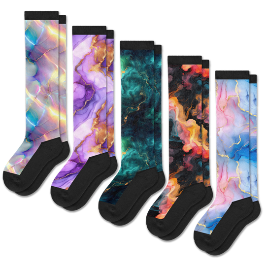 Viasox Magic Marble EasyStretch™ Socks 5-Pack Bundle front view