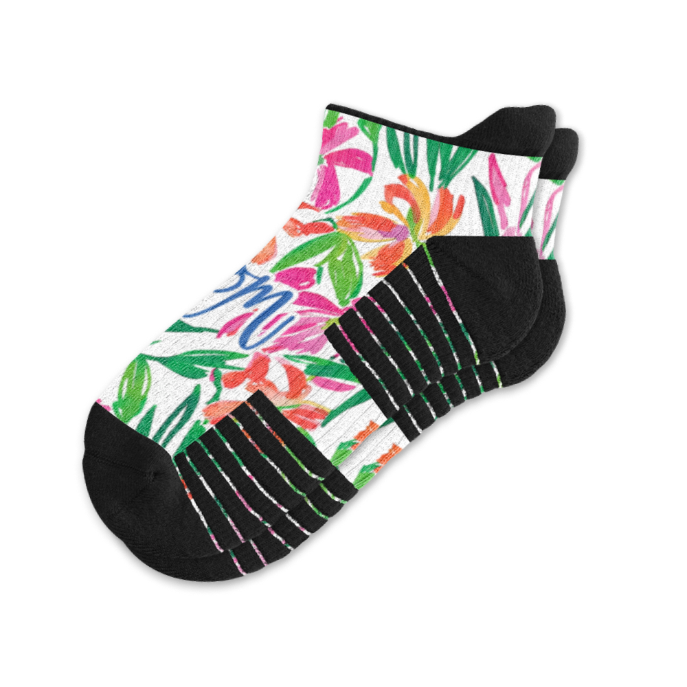 Viasox Mom's Bouquet Ankle Compression Socks front view