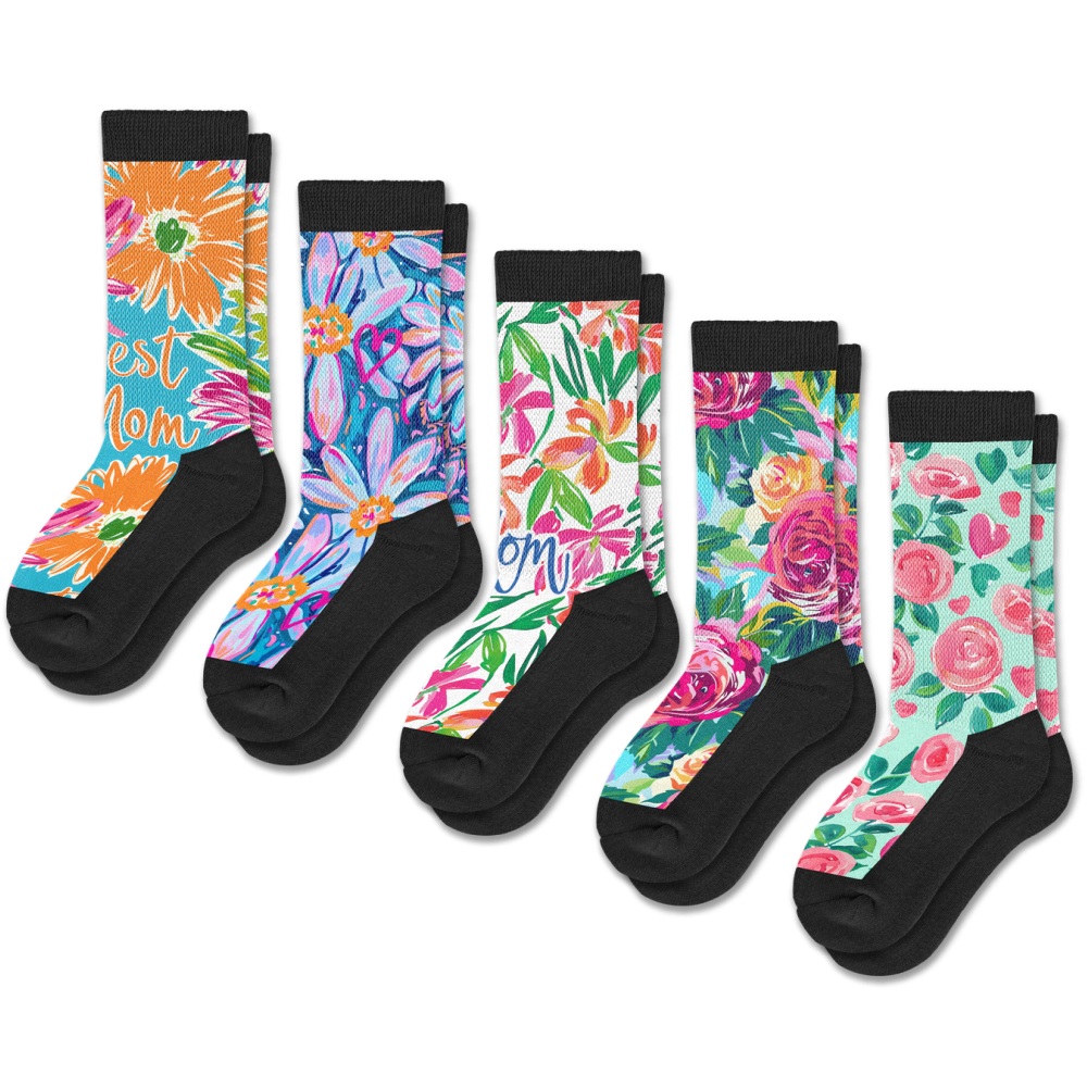 Viasox Mother's Day EasyStretch Socks 5-Pack Bundle side view