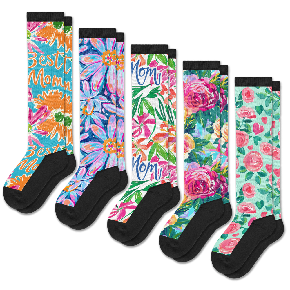Viasox Mother's Day EasyStretch Socks 5-Pack Bundle front view