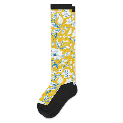 Mustard Floral EasyStretch™ Socks