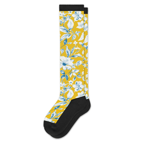 Mustard Floral EasyStretch™ Socks