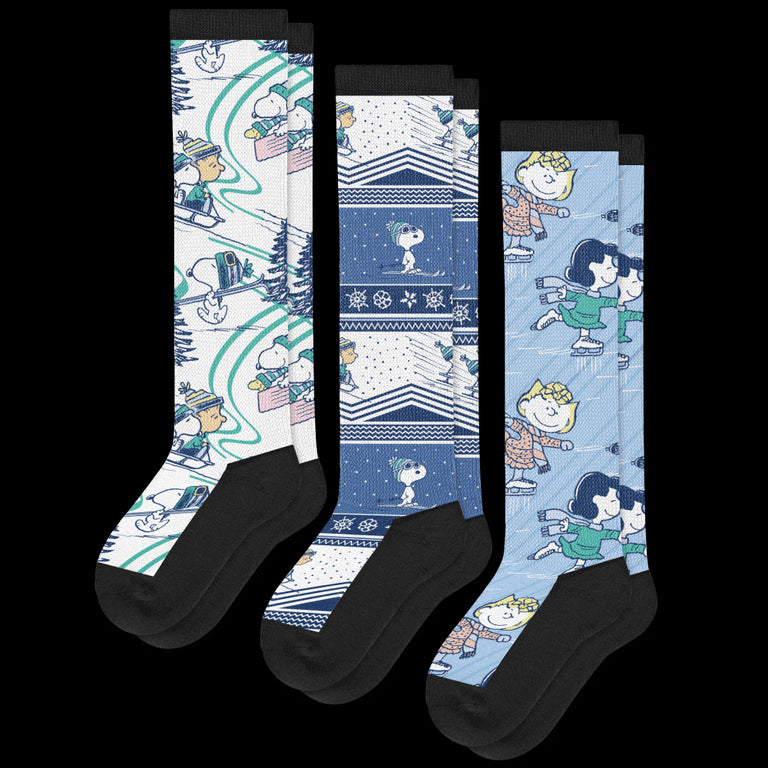 Snoopy's Snow Day EasyStretch™ Diabetic Socks Bundle 3-Pack